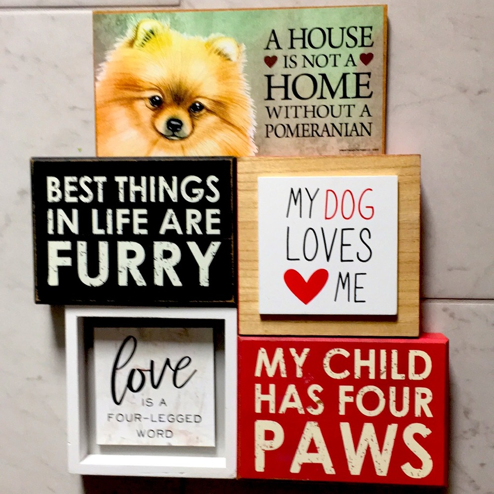 Five home Decor plaques for Dog Lovers